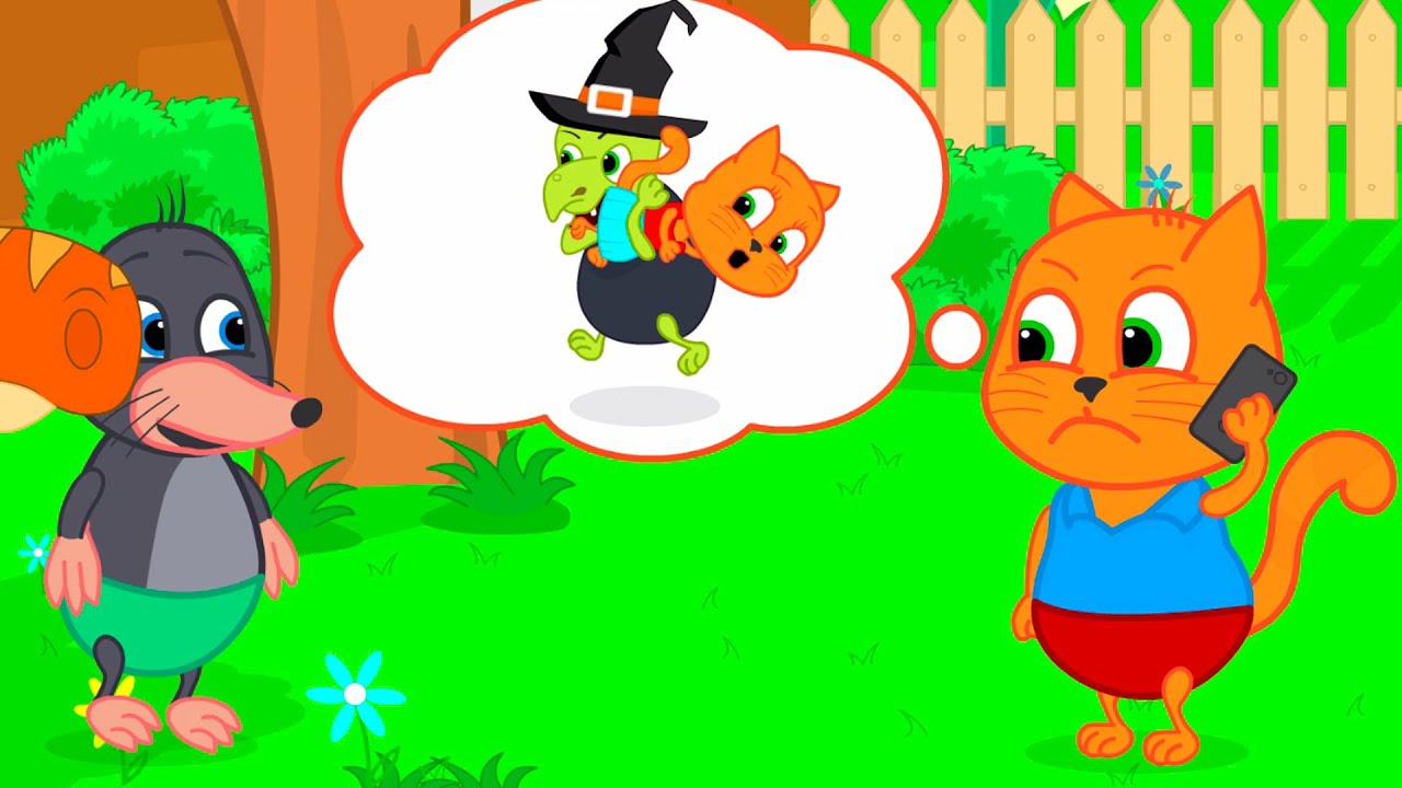 Família de Gatos - A bruxa roubou a princesa Desenho Animado em Português Brasil