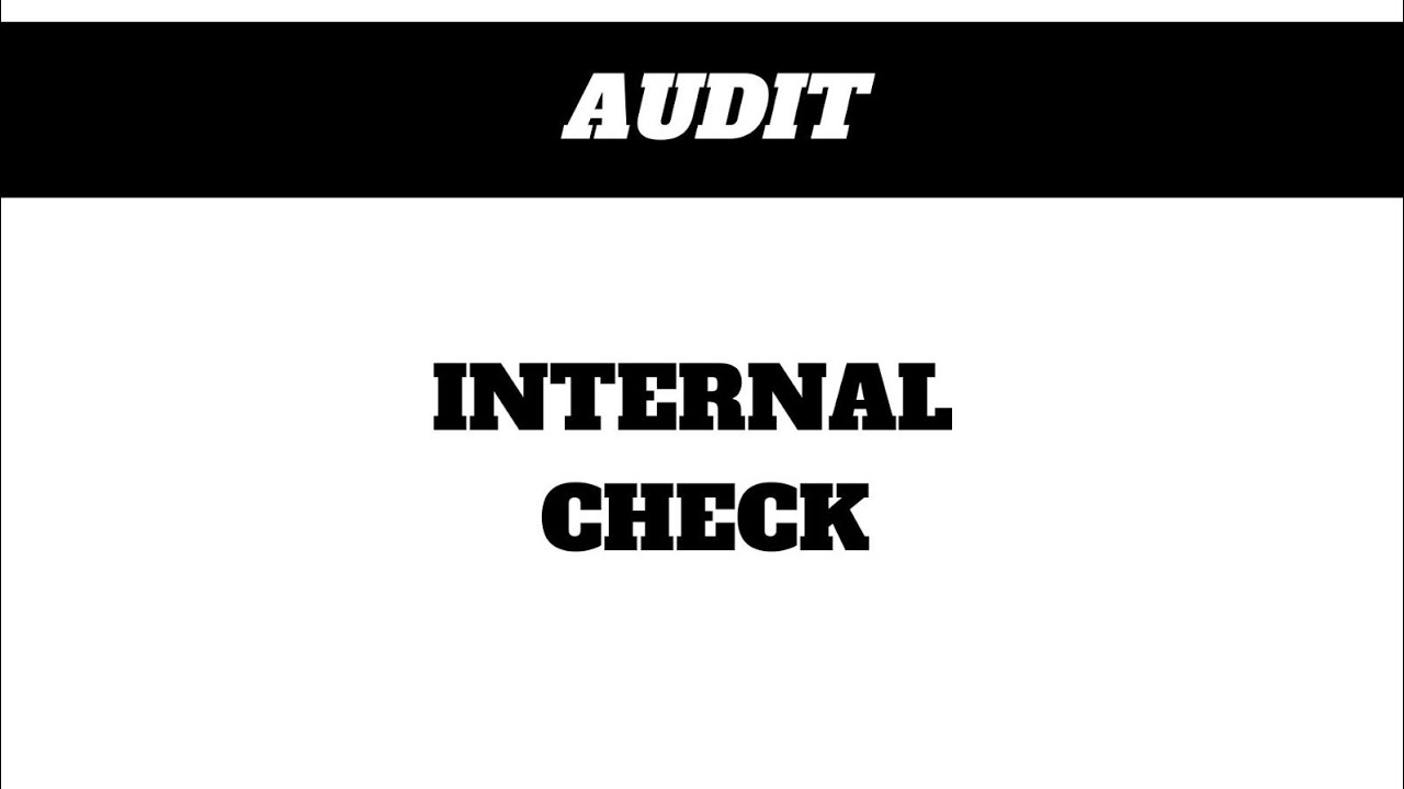 Internal Check || Auditing || Audit