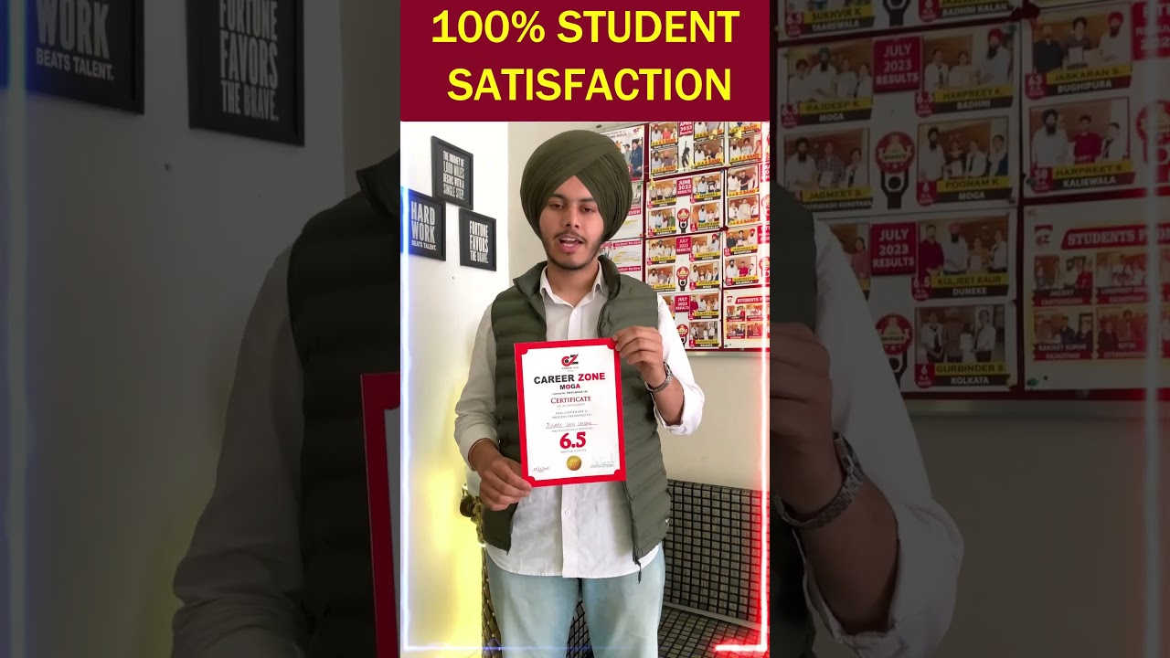 PTE RESULT OVERALL 6.5 BAND | CAREER ZONE MOGA | PTE EXAM