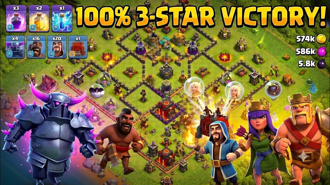 Best Farming Strategy! 100% 3-Star Huge Loot | P.E.K.K.A, Wizard & Hog Gameplay | Aariz Ahmed Gaming