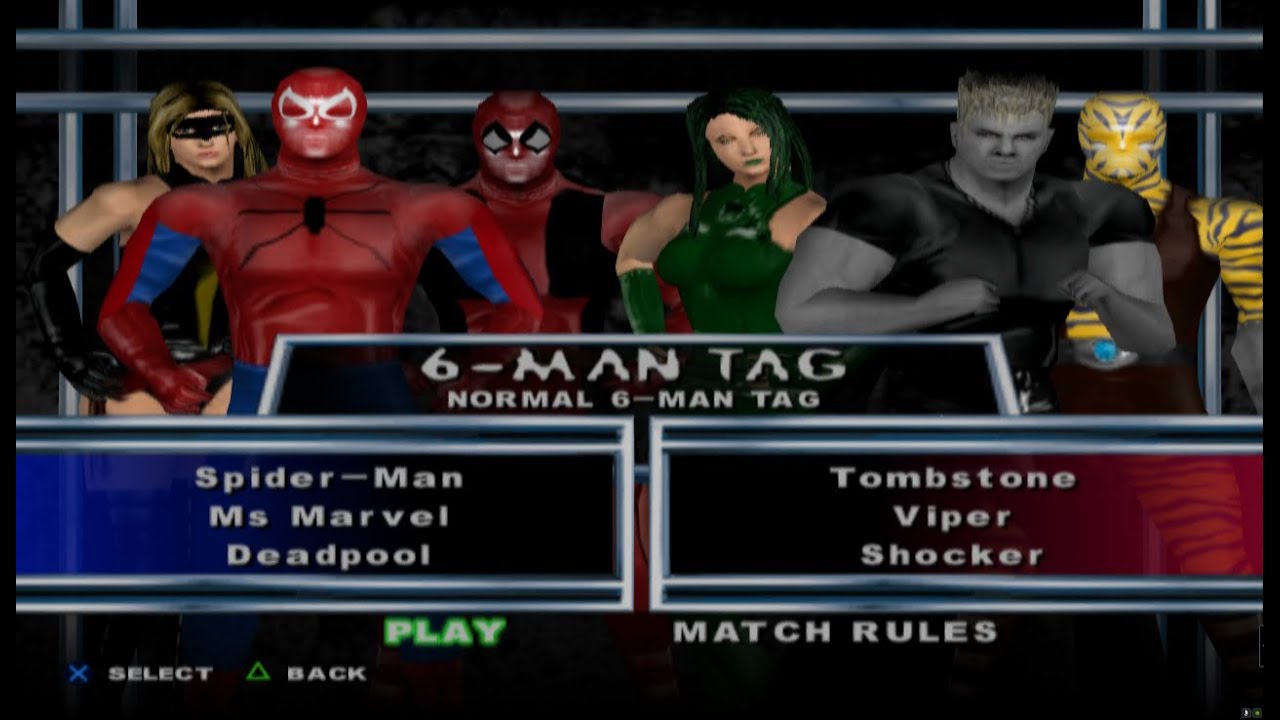 WWE: Here Comes The Pain - Spider-Man/Ms. Marvel/Deadpool vs Viper/Tombstone/Shocker