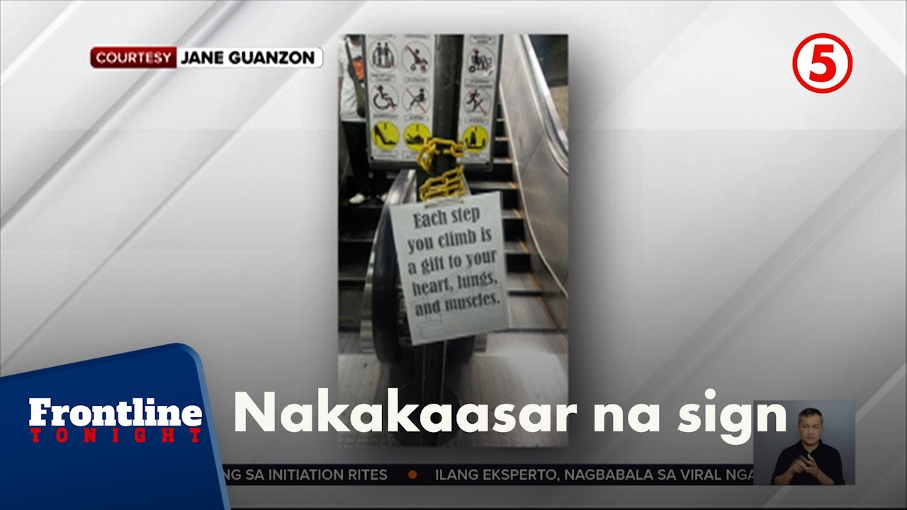 Signage sa escalator ng MRT-3 Shaw Boulevard station, binatikos online | Frontline Tonight