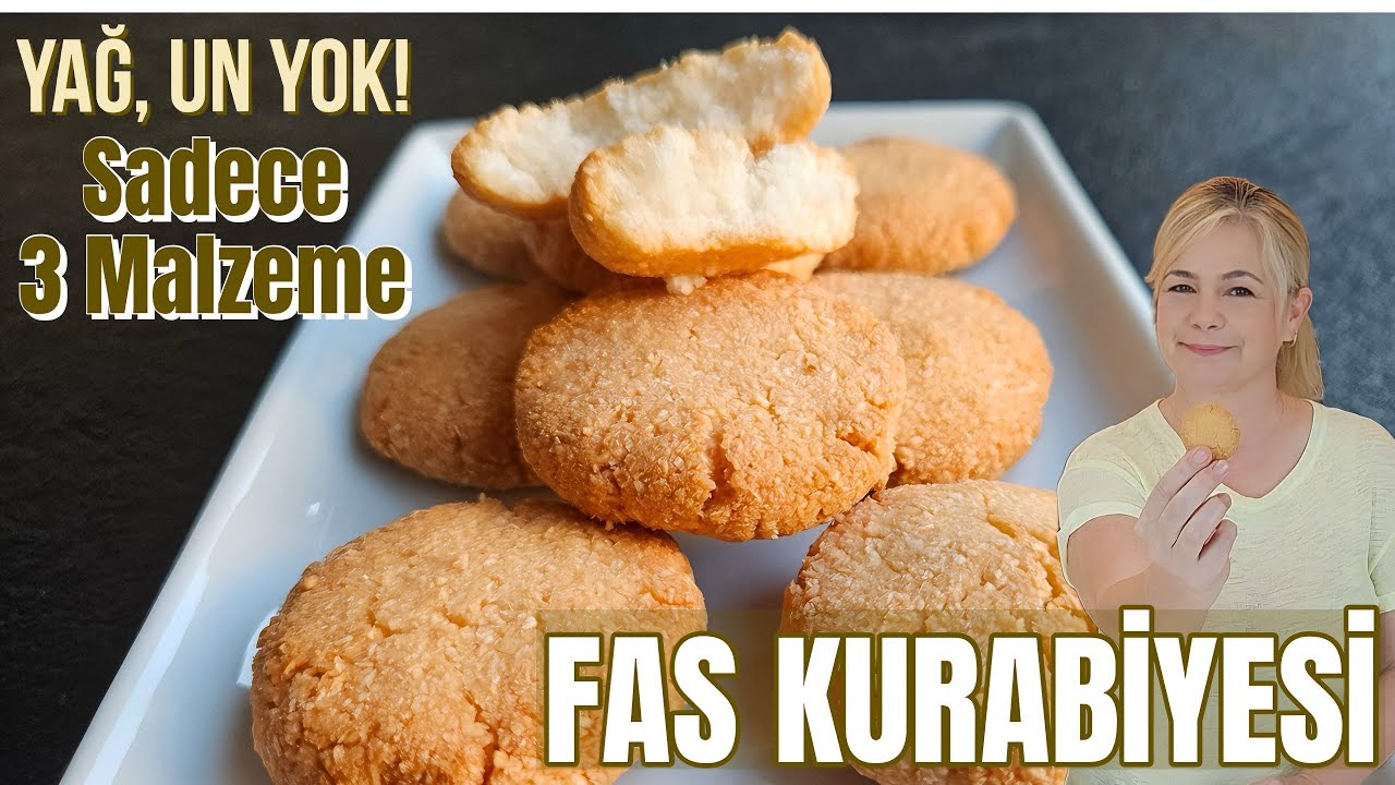 Yağ,Un Yok! Sadece 3 Malzeme ile Fas kurabiyesi