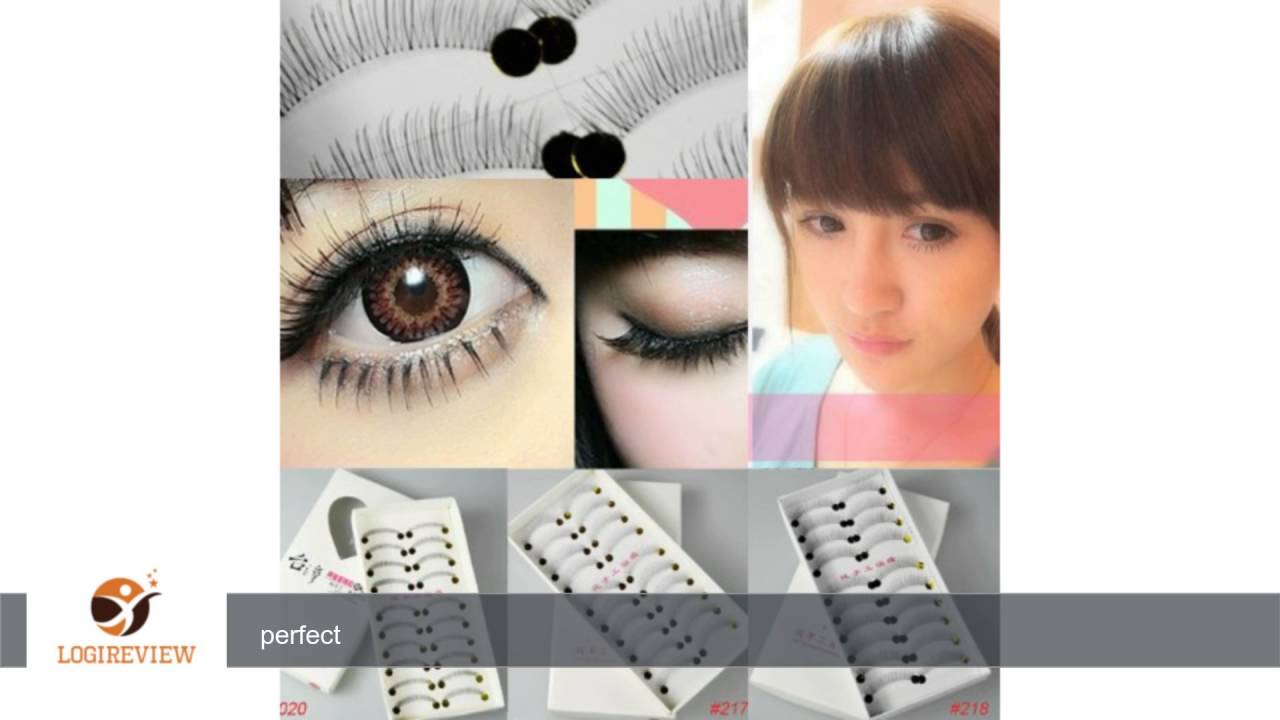 40 Pairs Natural Look Taiwan Handmade Fake False Eyelashes Eye Lashes Transparent Stem High Quality