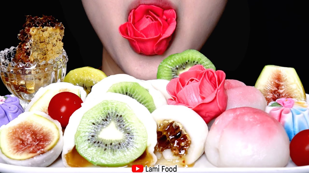 はちみつもち | 咀嚼音 | もち ASMR | フルーツ餅 ASMR | WAGASHI ASMR MOCHI | 音フェチに 食べ物 和菓子