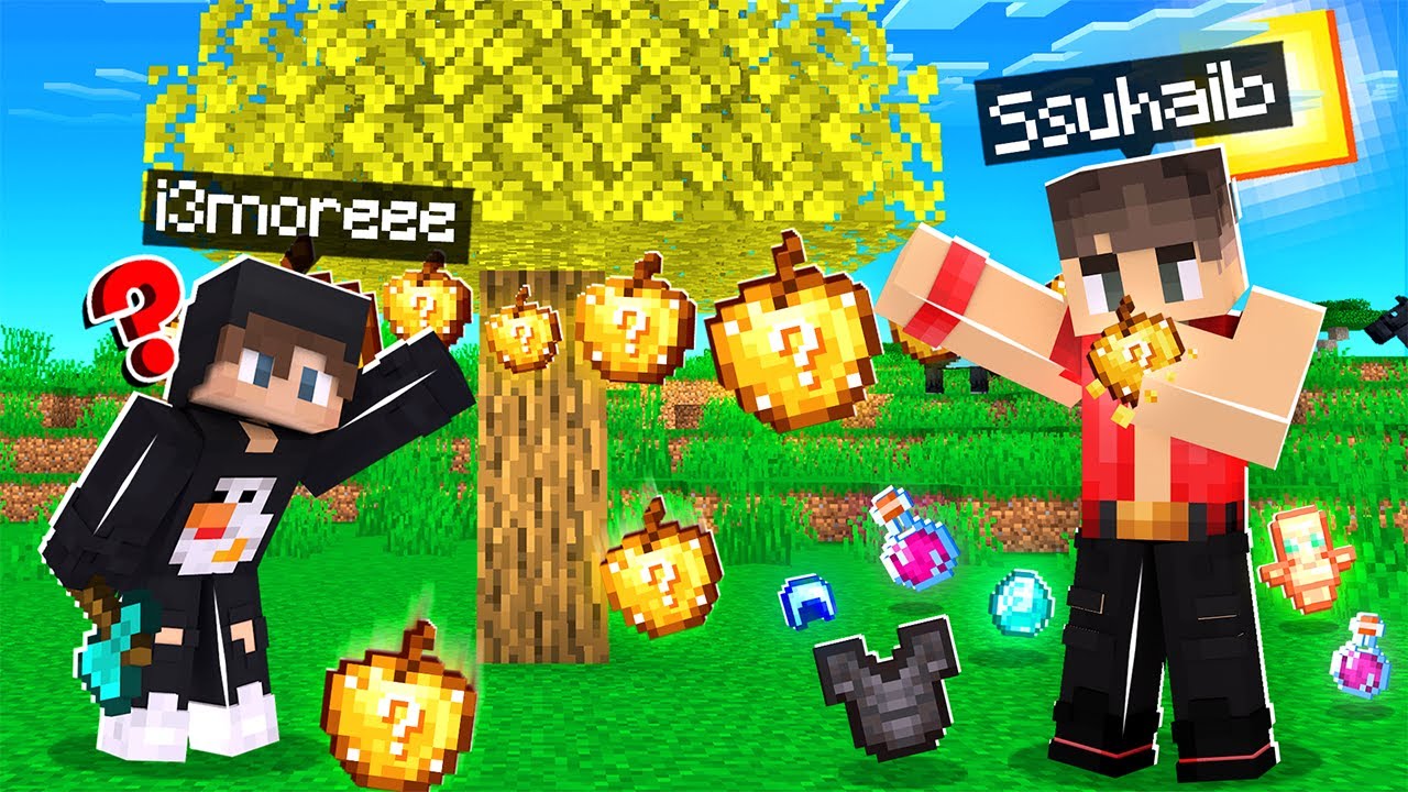ماين كرافت أشجار تفاح الحظ!😱 (مع عموري!)🔥 - Lucky Tree
