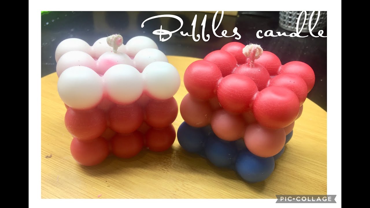 2 طريقة لشمعة البابلز بتدرجات لونيه / وطريقة تنظيف القالب    bubble candle with color gradations