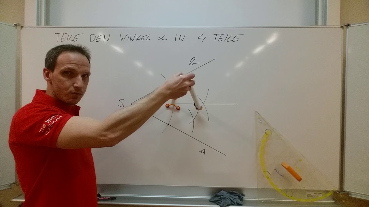 Winkelsymmetrale - teile den gegebenen Winkel in 4 gleich große Teile