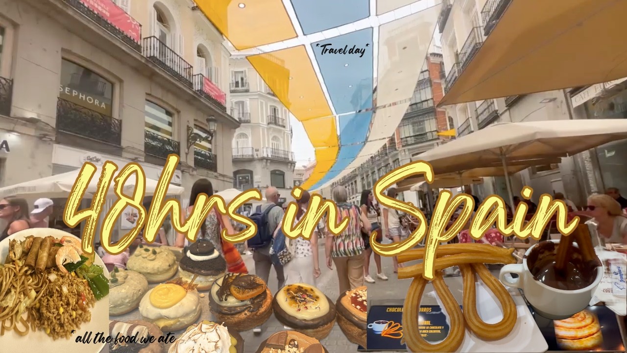 Travel vlog to SPAIN + 48hrs all we can eat, omg so full! || KATT #21