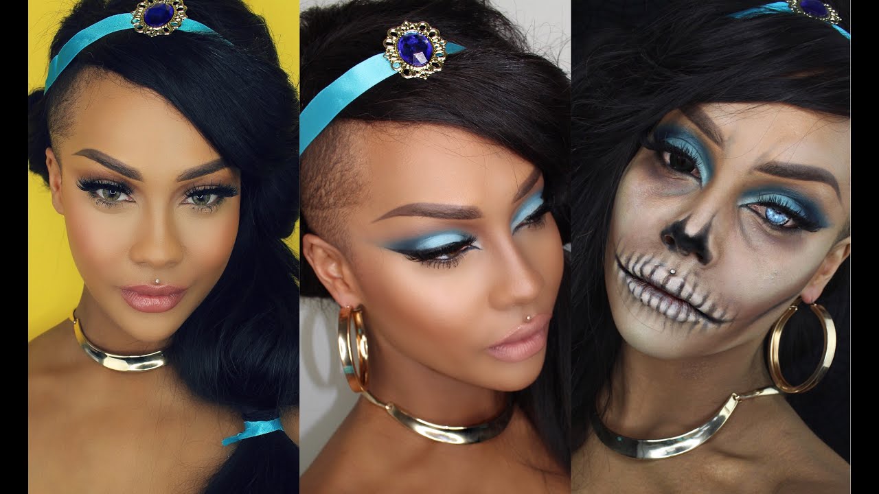 HALLOWEEN DISNEY PRINCESS JASMINE - CLASSIC, GLAM, HAIR, ZOMBIE MAKEUP| SONJDRADELUXE