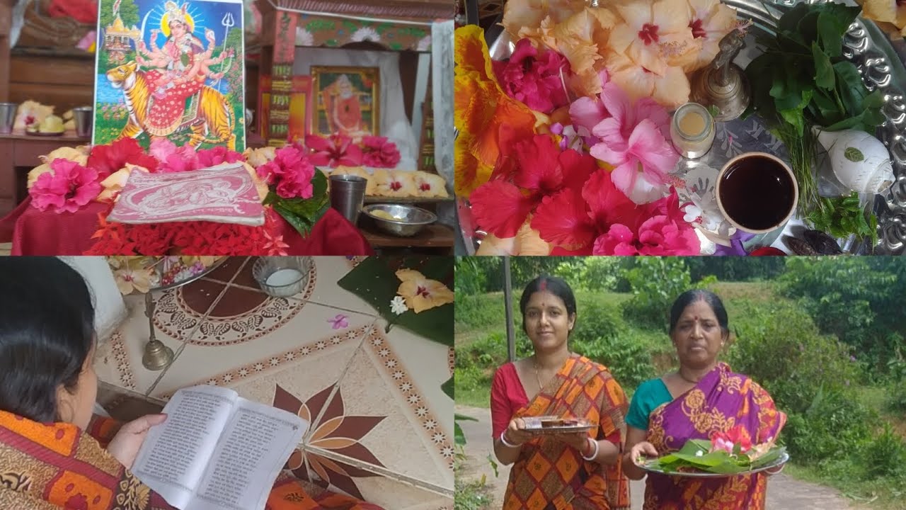 বাড়িতে পুরোহিত দিয়ে মা বিপদতারিনী পূজা করলাম সব বিধি অনুযায়ী , সংযম, উপোস করে।