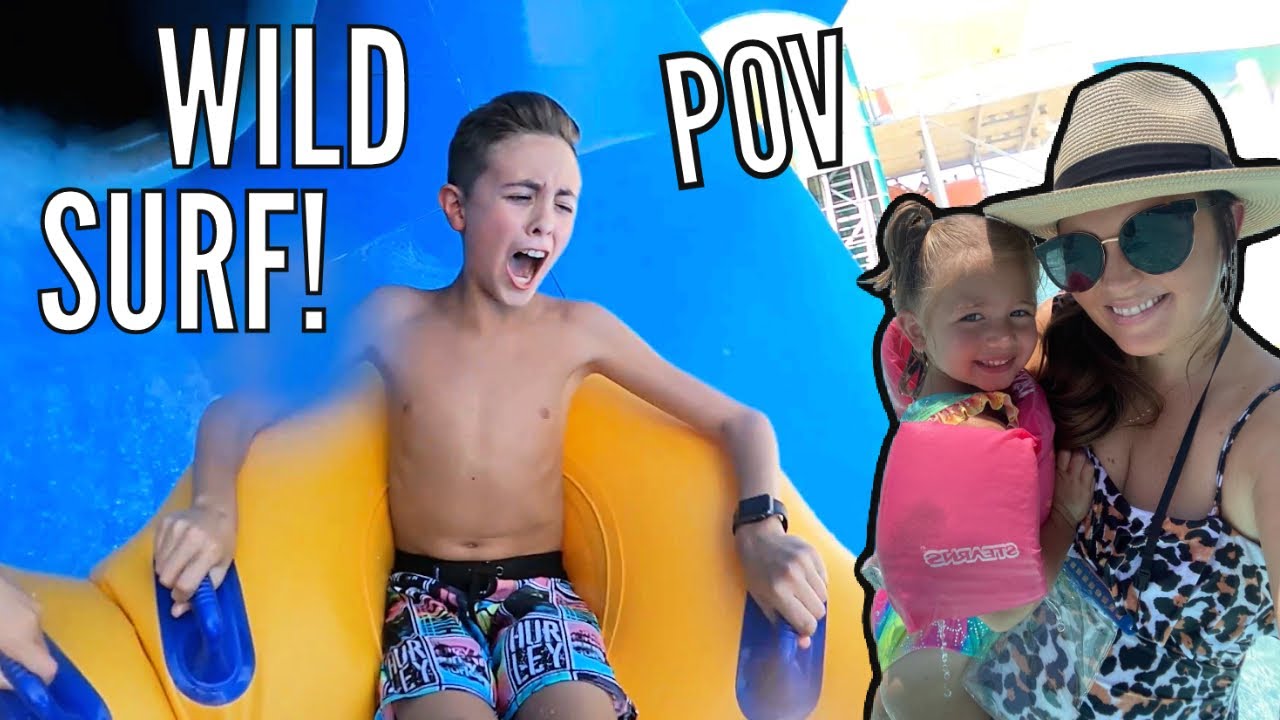 WATER SLIDES at COWABUNGA BAY WATER PARK in LAS VEGAS! / WILD SURF On Ride POV!
