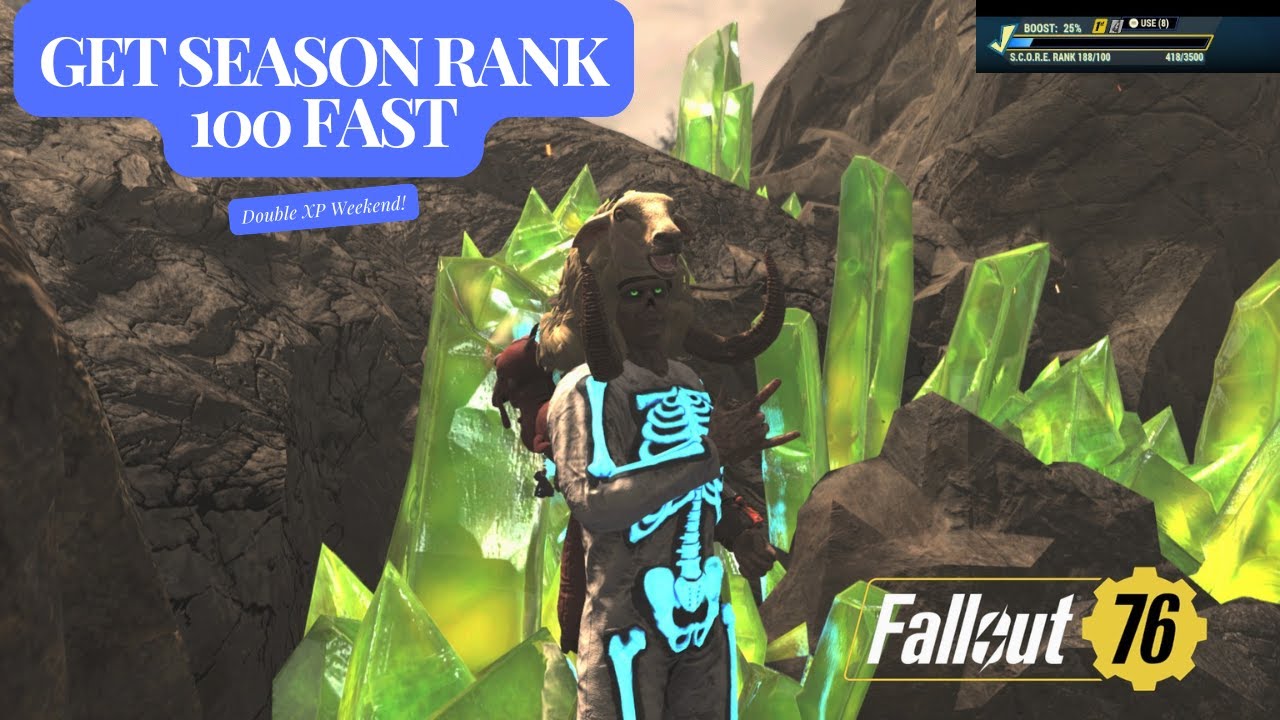 Fallout 76: EASY Rank 100 This Season &ndash; Double XP Weekend!