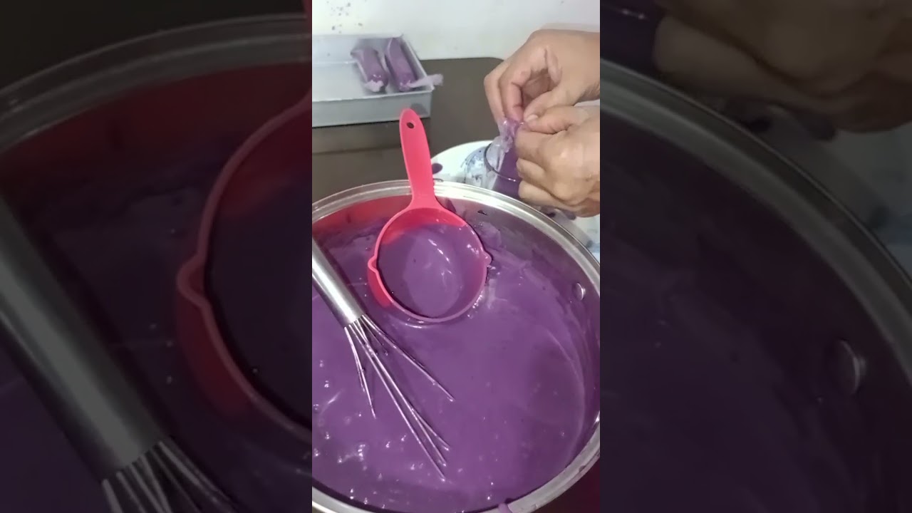 Creamy ice candy ube flavor