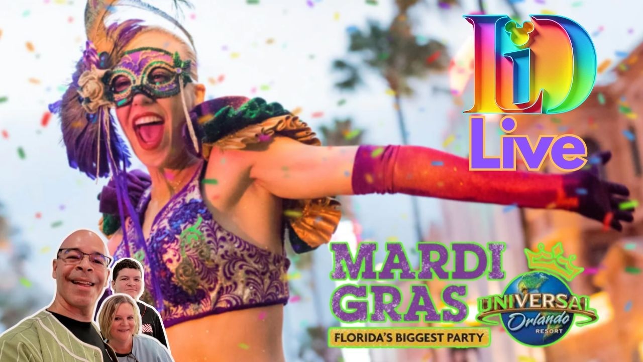 🎭 LIVE at Universal Studios: Mardi Gras Parade, Food & Festivities | Living in Diz
