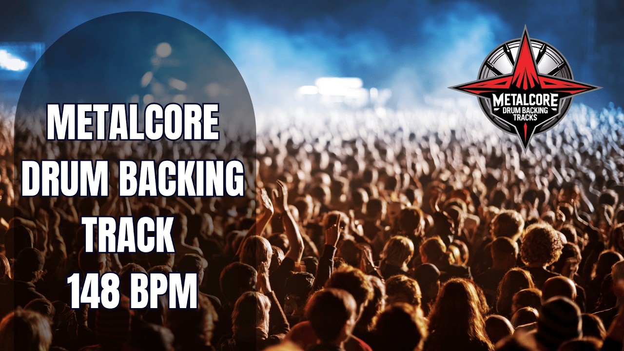 148 BPM Metalcore Drum Backing Track | Driving Mid-Tempo
