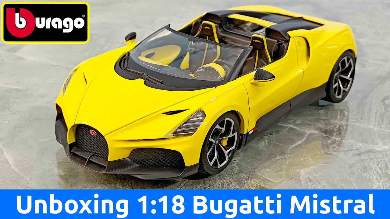 Bugatti Mistral Yellow 1:18 Bburago Diecast Model Unboxing – A Collector’s Dream!