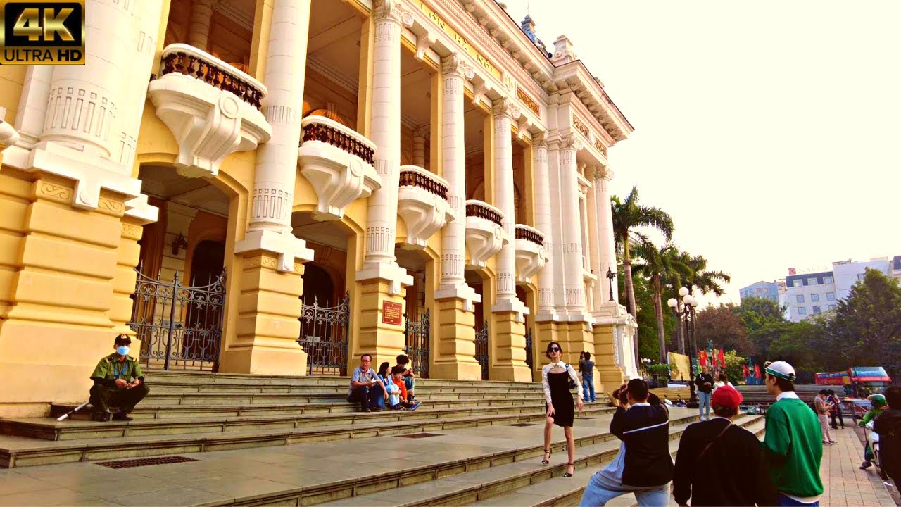 [4K]  Vietnam Walk -  🎶  Stunning Hanoi Opera House & Metropole Hotel District  🏨