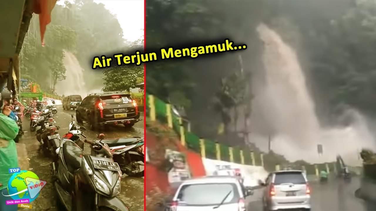 Air Terjun Lembah Anai Mengamuk!! Banyak Motor dan Mobil Berputar Arah, Airnya Mengerikan!!