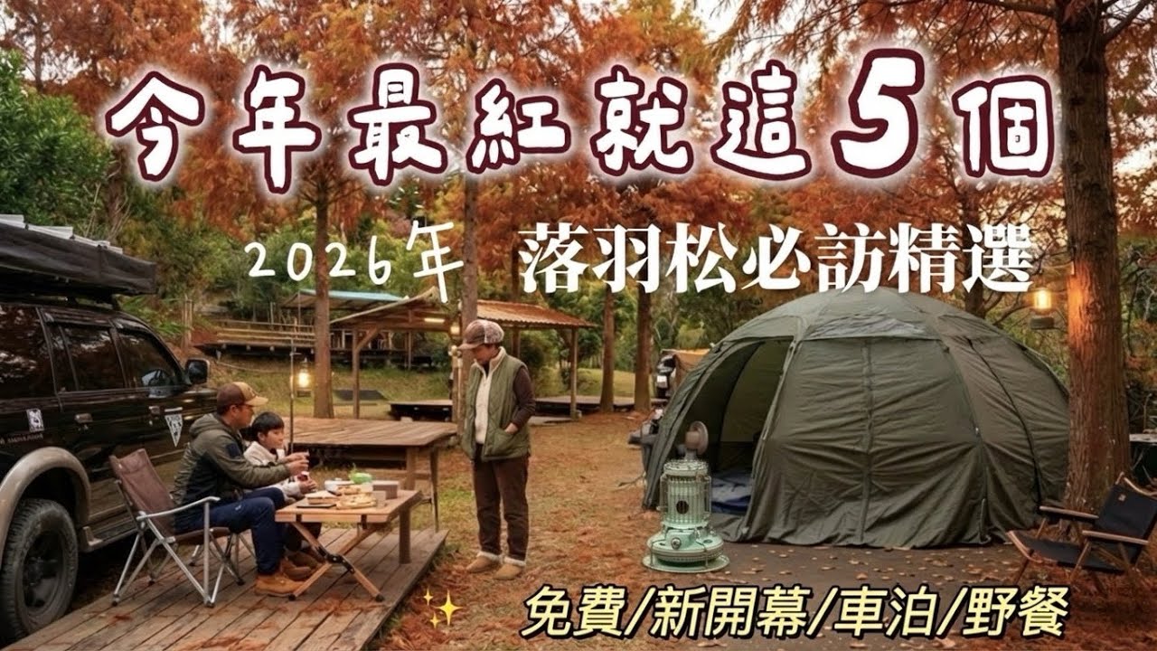 AB麻。一年就一次！5選中南部落羽松園區/免費/新開幕/車泊/露營/史家庄牛肉湯