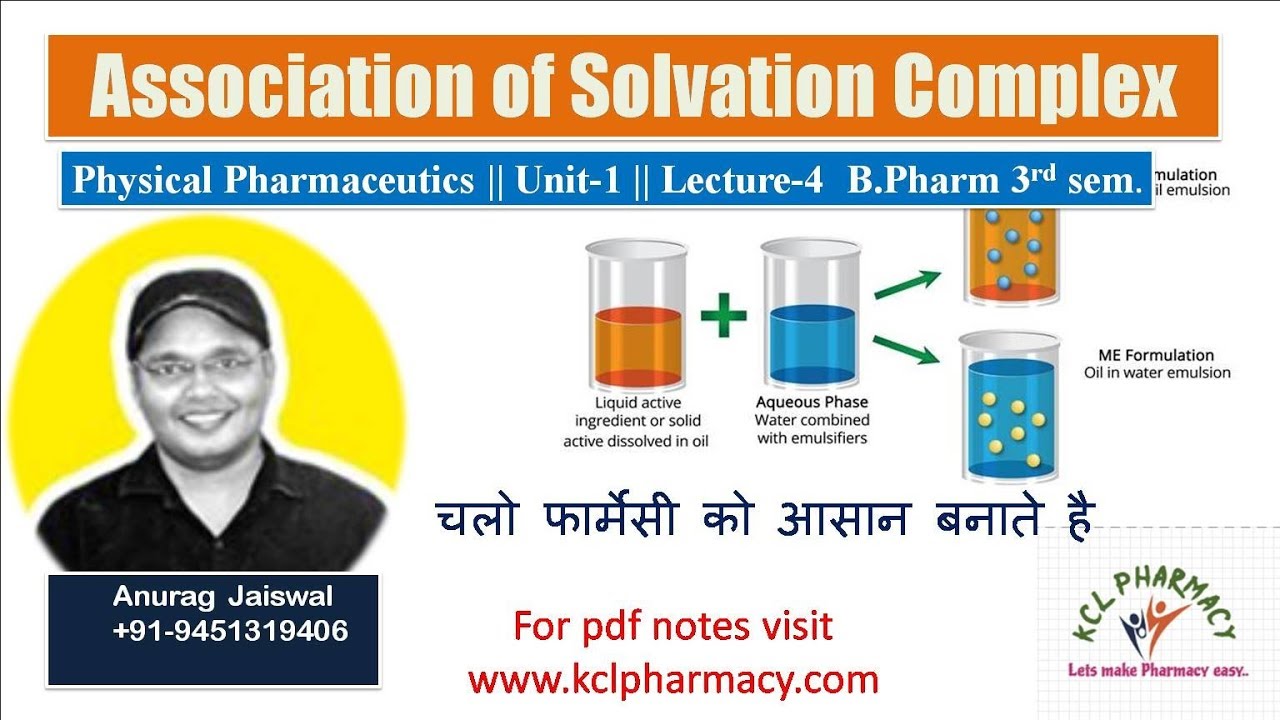 Association of Solvation Complex || L-5, Unit-1 || Physical Pharmaceutics