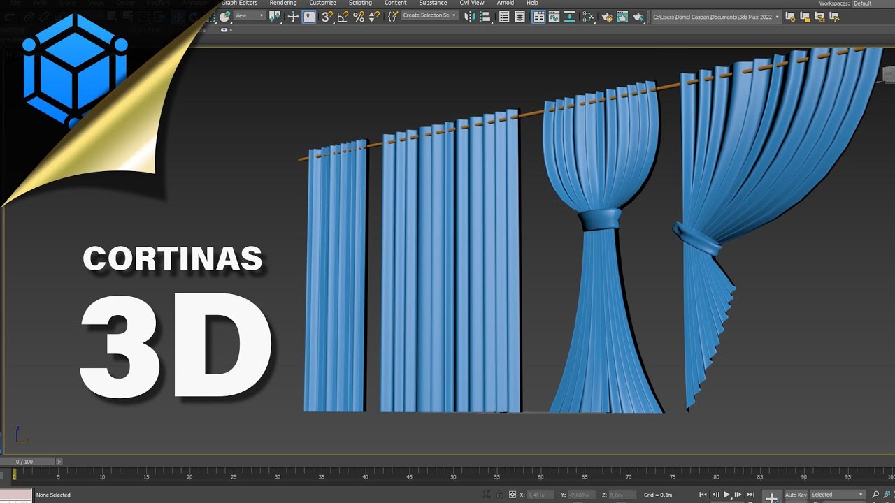 Aprenda como Modelar CORTINAS com Splines no Autodesk 3ds Max