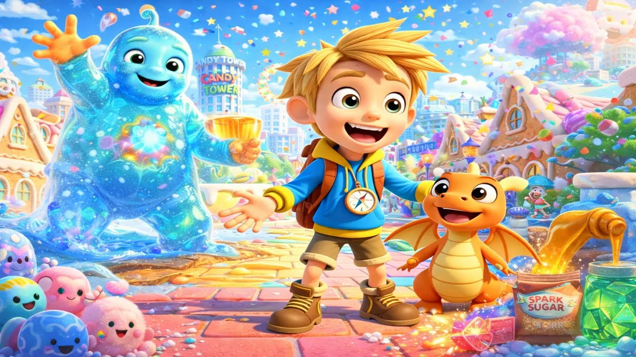 🍬Kai And Zippy Adventure The Jelly Giant Stuck! 🧊 Candy City Cartoon Movie for Kids