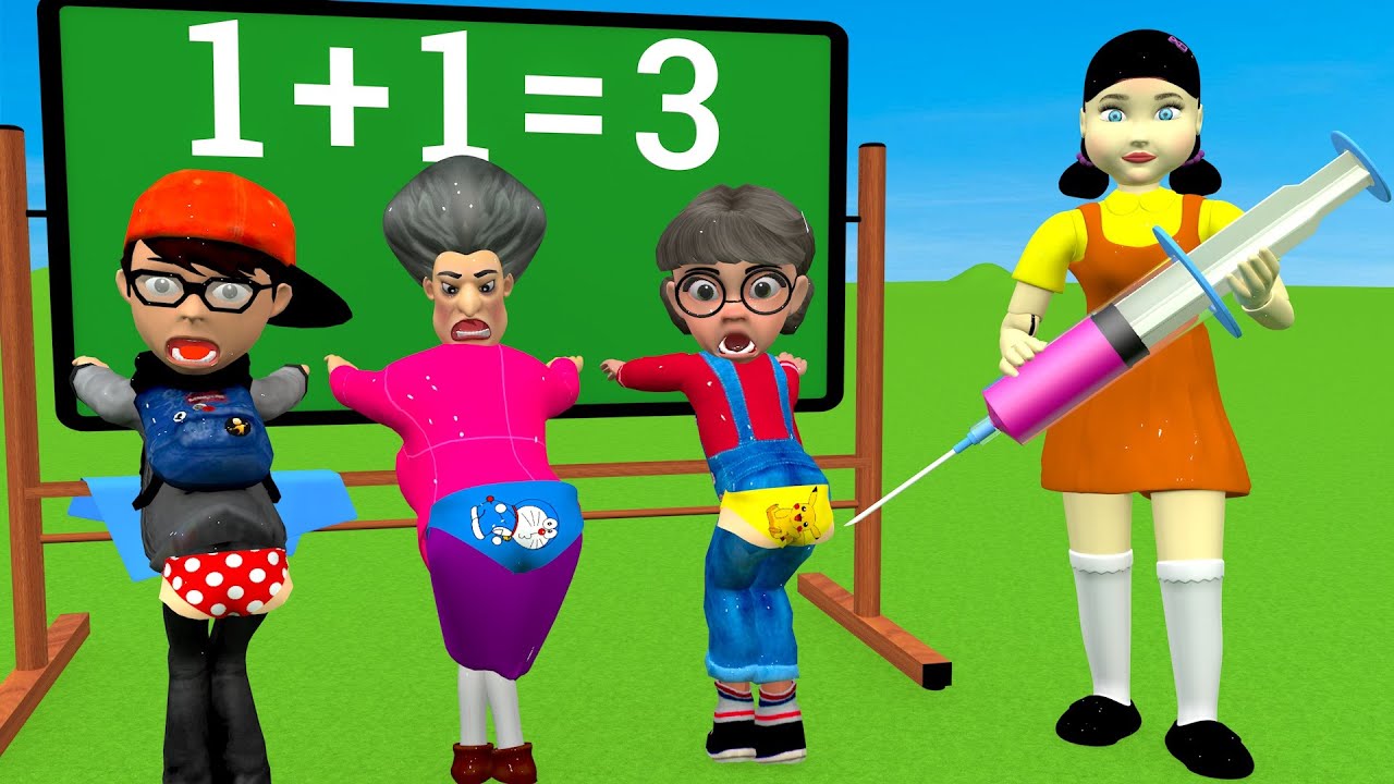 Scary Teacher 3D vs Squid Game 2 Nick and Tani the Best Troll of MissT or 5 Times Challenge