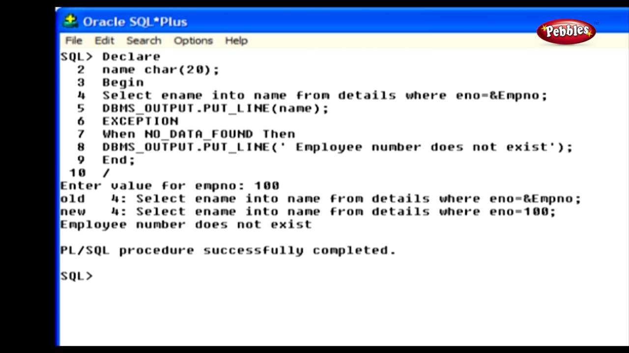 Learn Oracle | Exception Handling in PL SQL