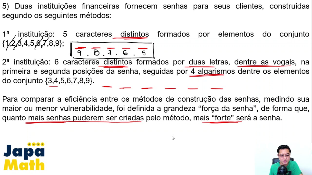 Prova Resolvida EsPCEx (2017 - 2018) - Análise Combinatória
