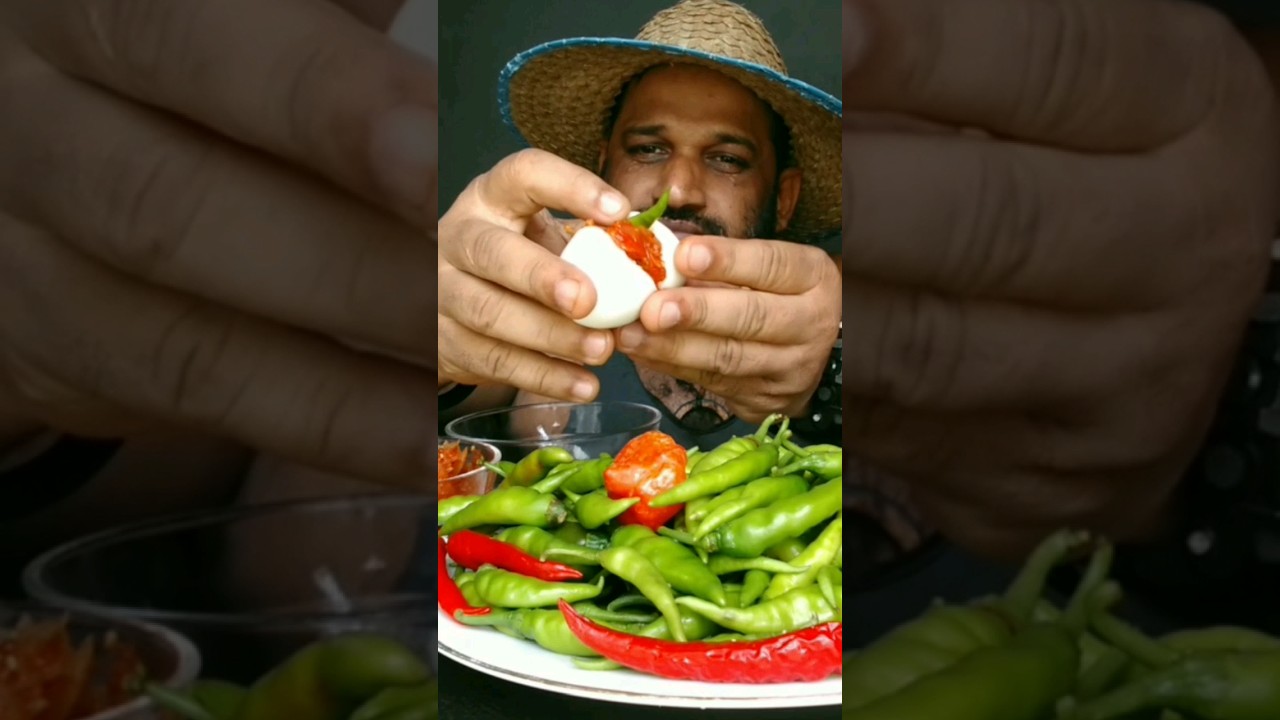 boiled egg with green chilli