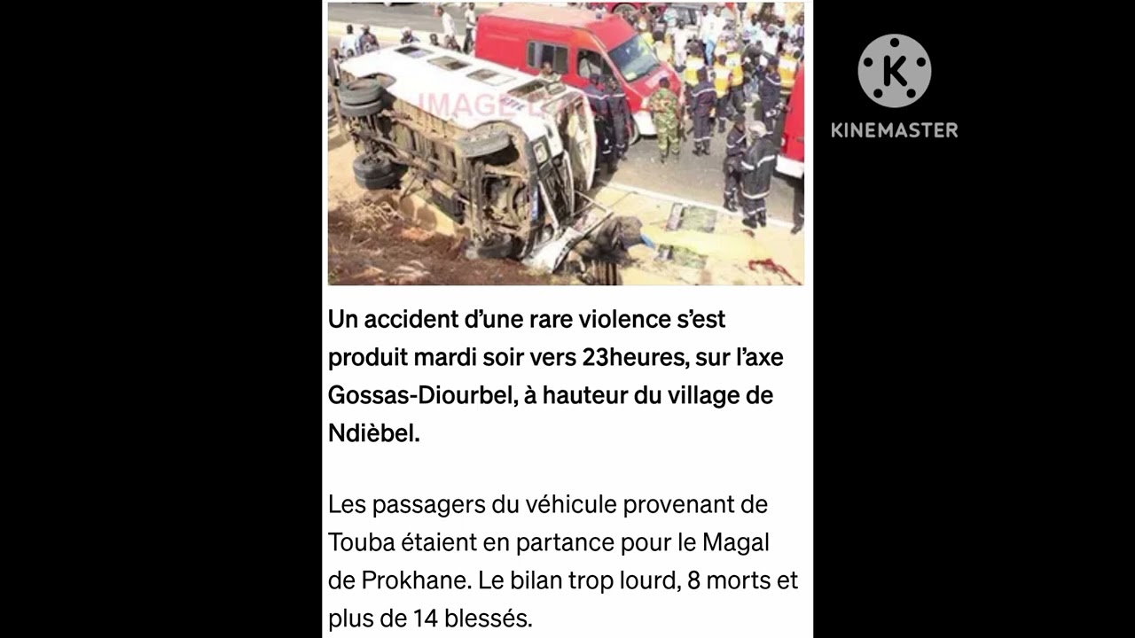 un accident sur l'axe Gossas Diourbel à hauteur du village de ndiebel