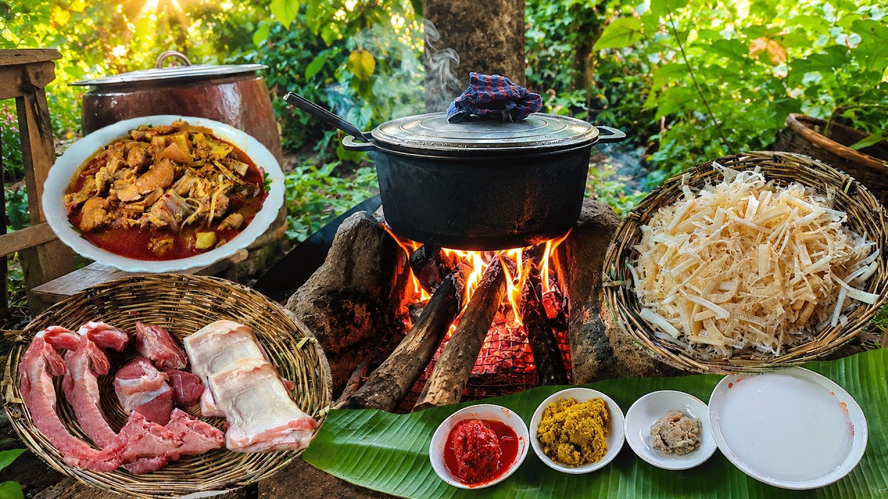 Rural Village Cooking Life | Traditional Pork Curry Recipe in Village