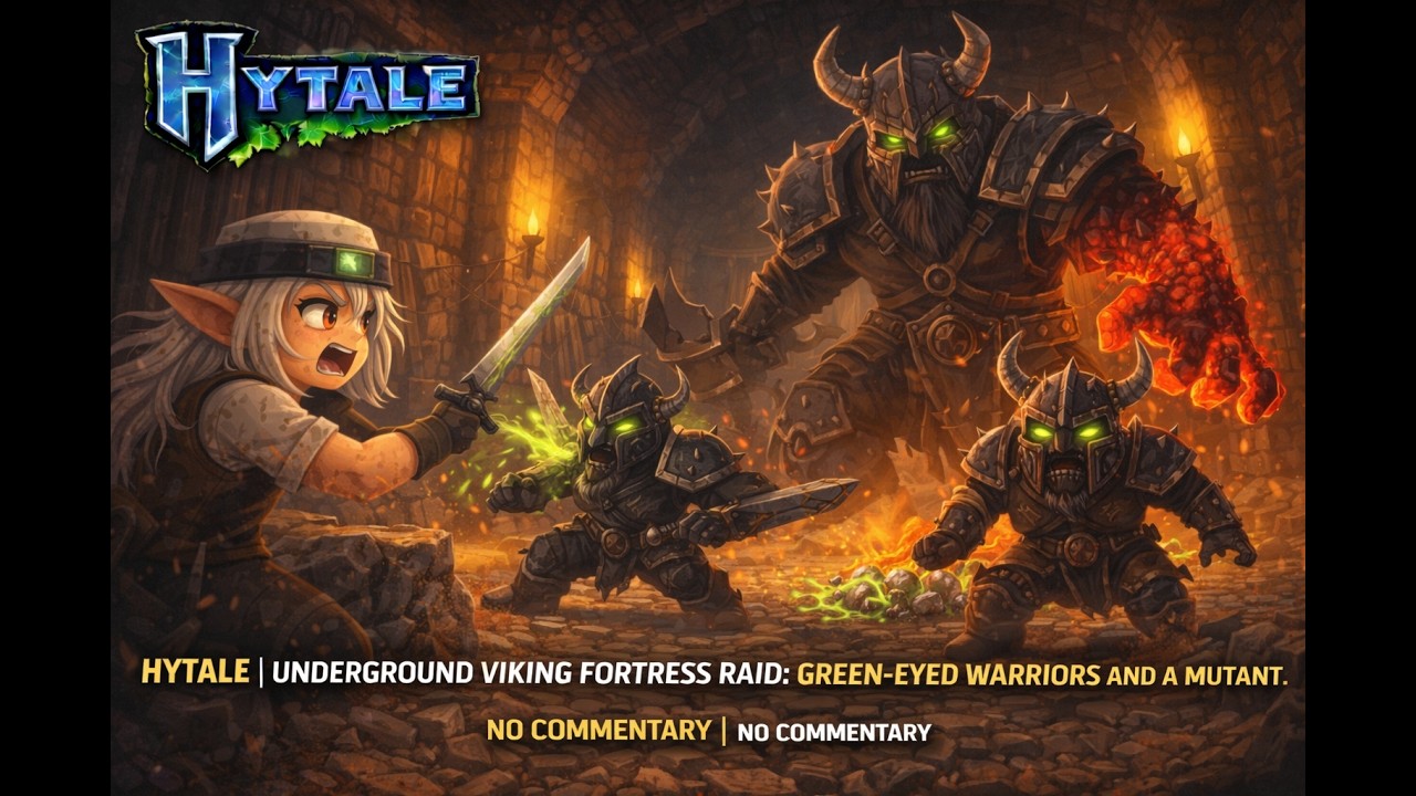 Hytale | Underground Viking Fortress Raid: Green-Eyed Warriors and a Mutant Giant | No Commentary