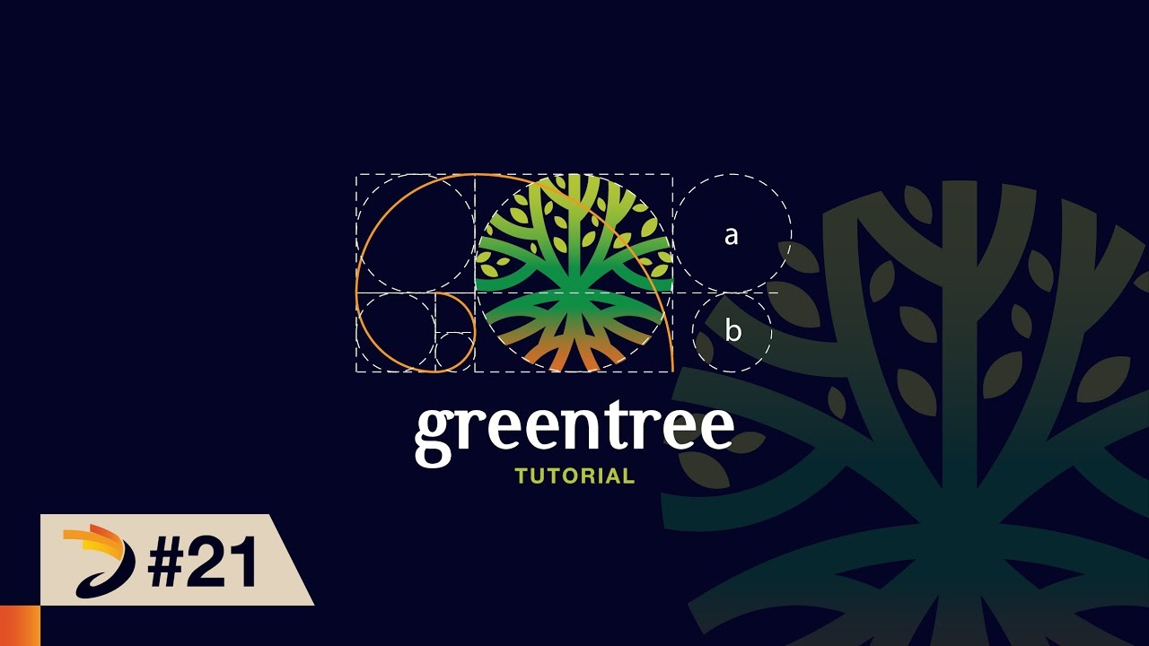 How To Design Green Tree Logo Based On Golden Ratio