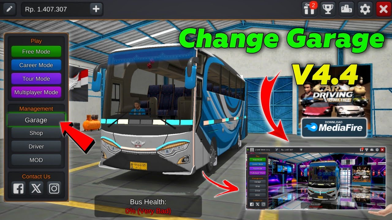 Bussid Garage Kaise Change Hoga | V4.4 Update Garage | Bus Simulator Indonesia Garage v4.4 