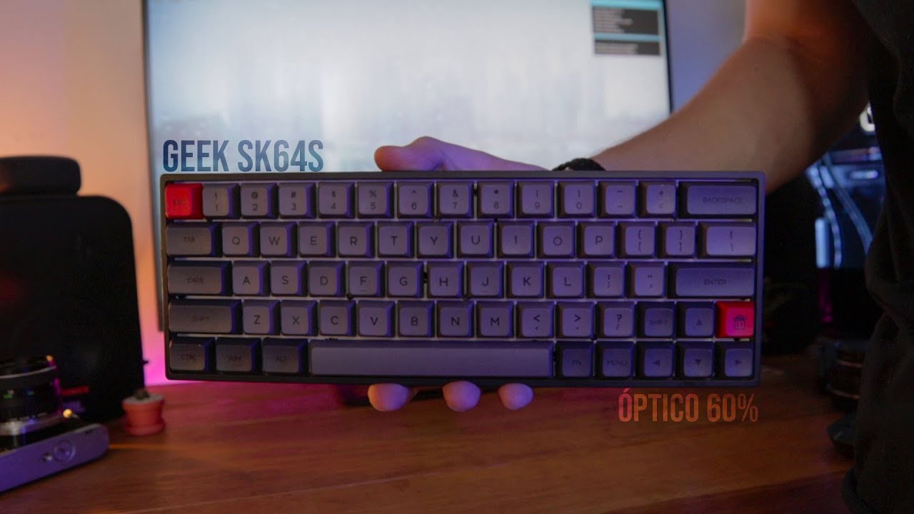 Un teclado mecánico ÓPTICO y de 60% | Revisado Geek SK64s | Gateron Optical RED