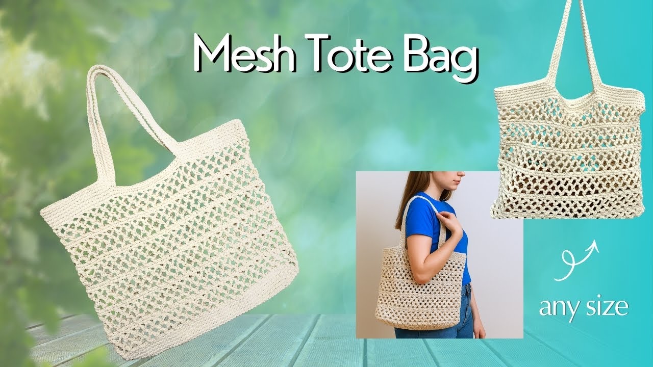 Crochet Mesh Bag Tutorial | Easy for Beginner