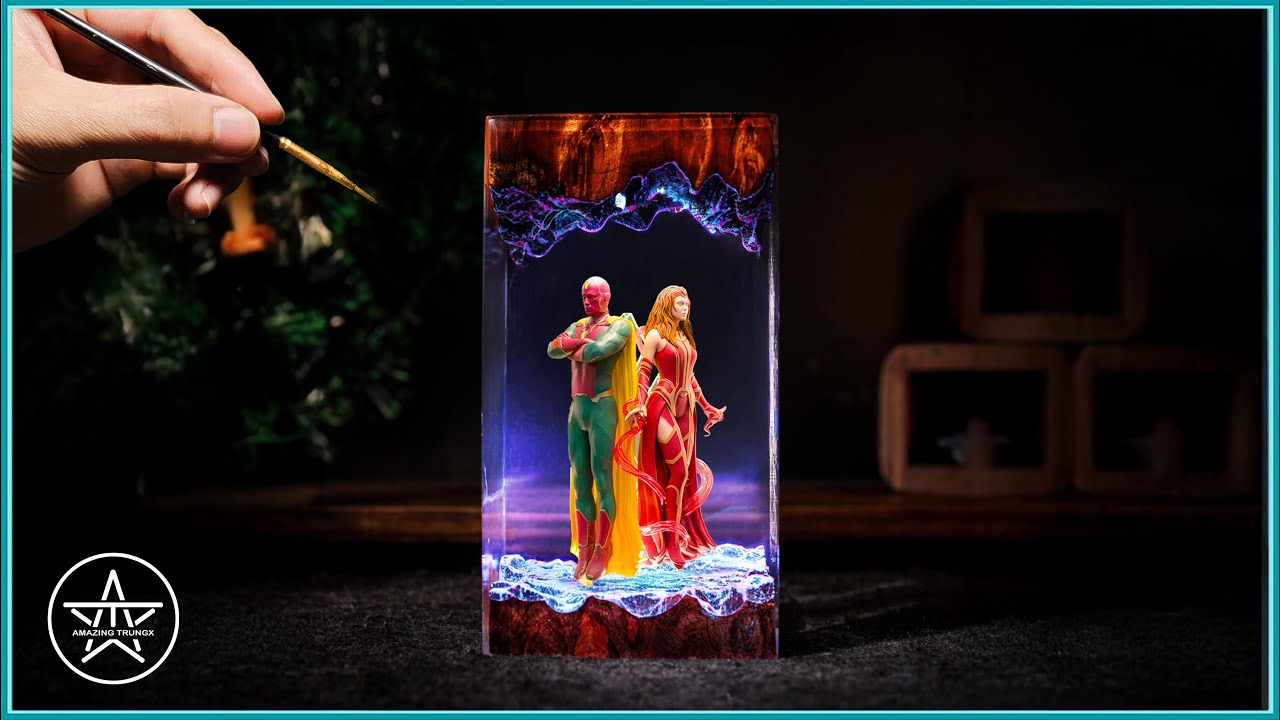 Making a WandaVision Resin Lamp | AmazingTrungX DIY Epoxy Resin Diorama