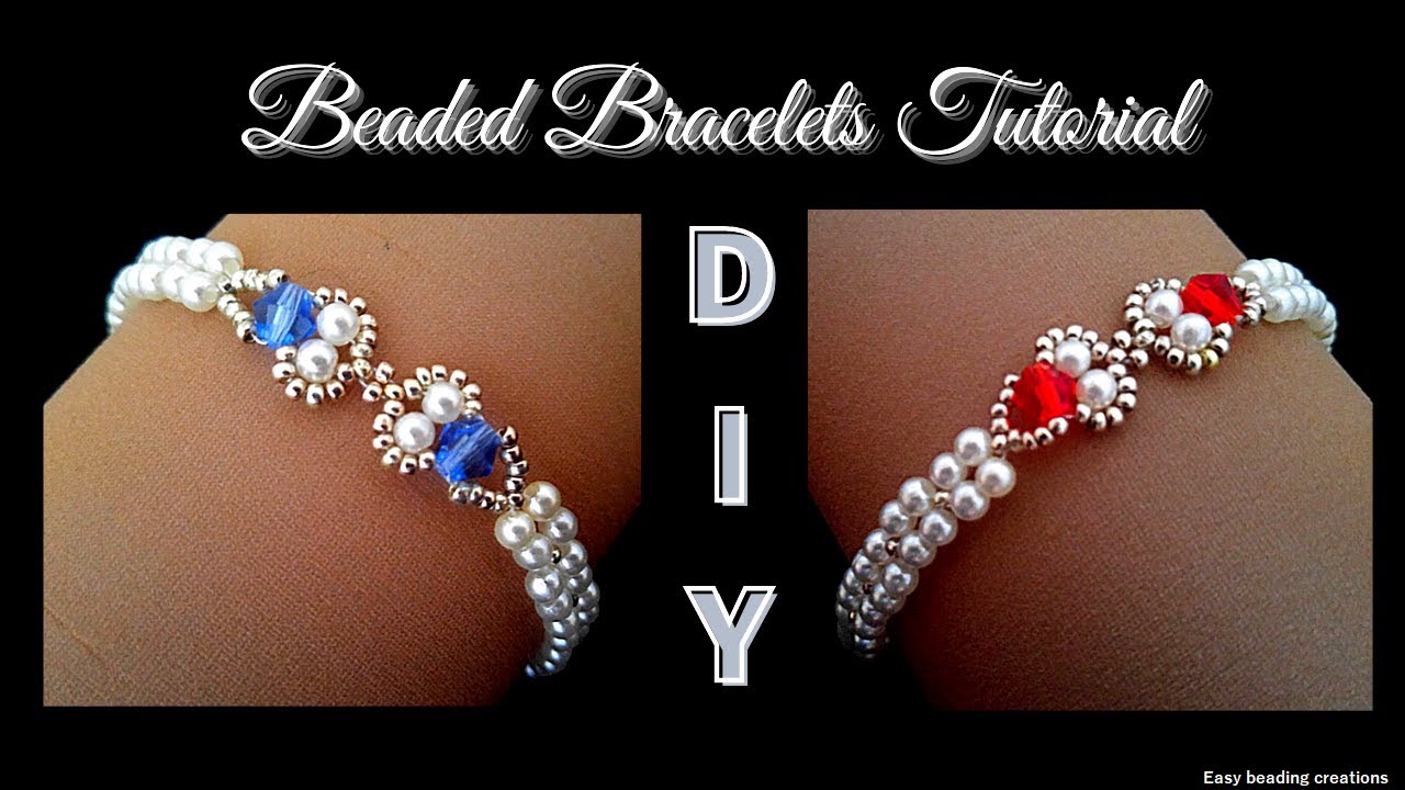 Beginner design bracelet//  DIY beaded bracelet in minutes//