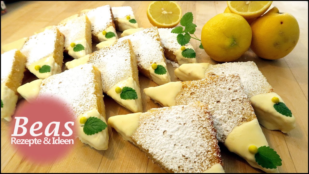 Zitronenecken Rezept 🍋 S&uuml;&szlig;-Saure Lemon Bars mal anders | Zitronenschnitten backen