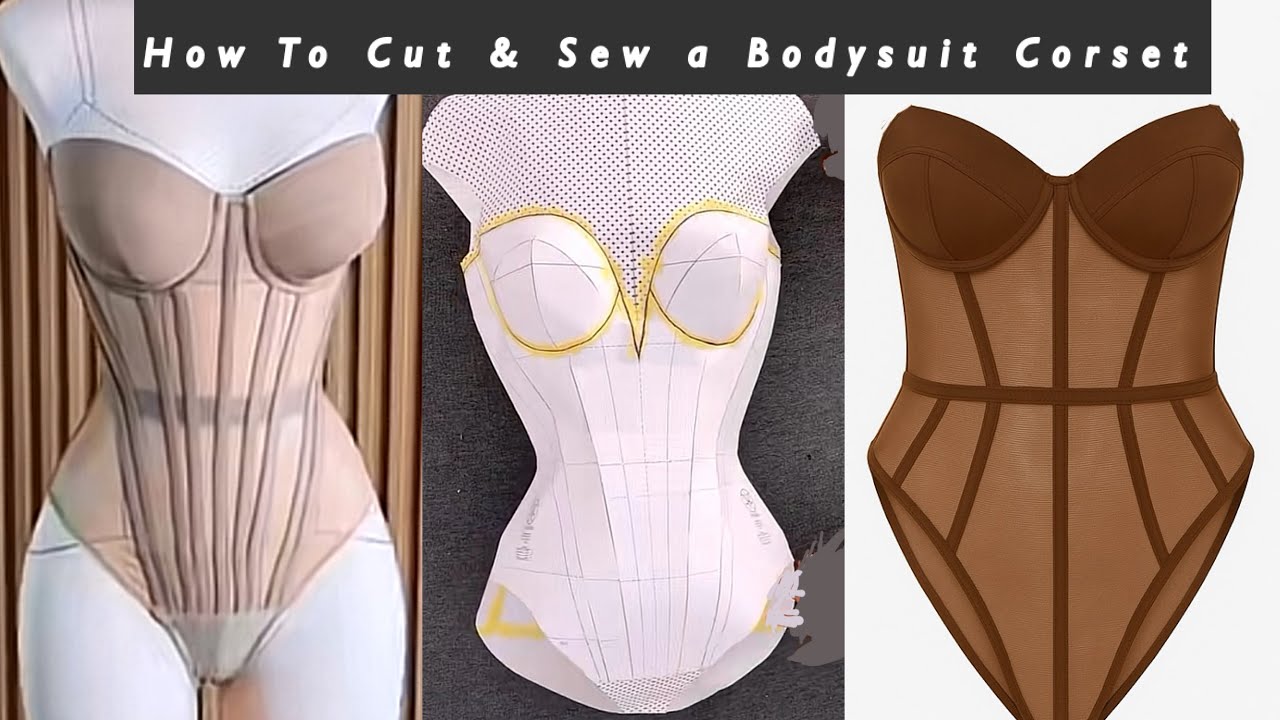 How to Cut and Sew a Bodysuit Corset Dress with Skin Mesh ||Beginner Friendly Tutorial