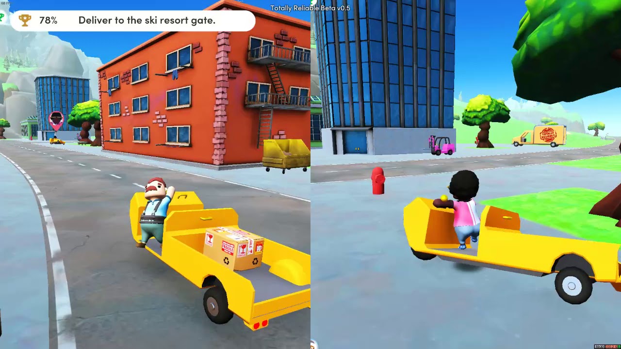 Totally Reliable Delivery Service Beta splitscreen Gameplay