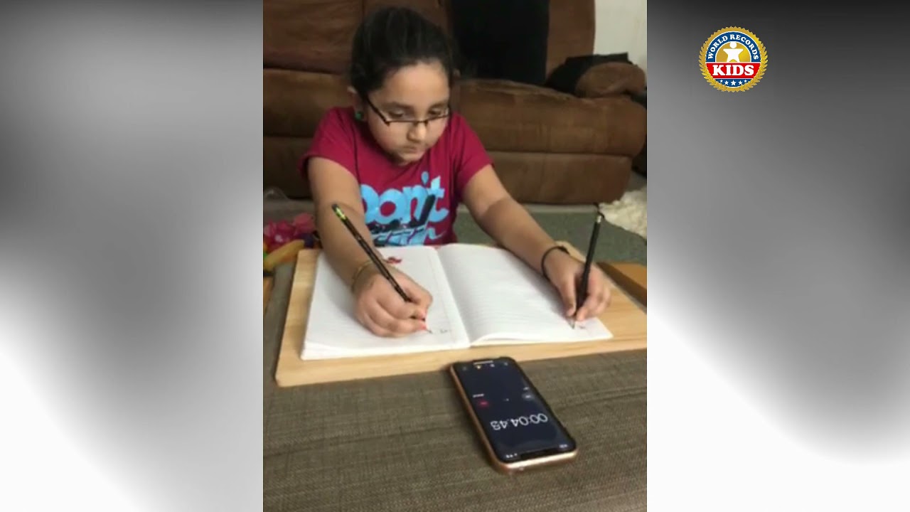 Kids World Record: Fastest Time Writing The Alphabet With Both Hands Simultaneously