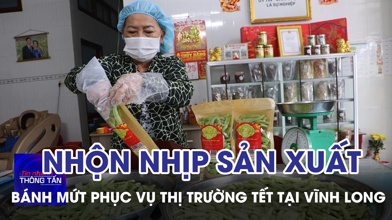 Nhộn nhịp sản xuất bánh mứt phục vụ thị trường Tết tại Vĩnh Long | Tin nhanh Thông tấn