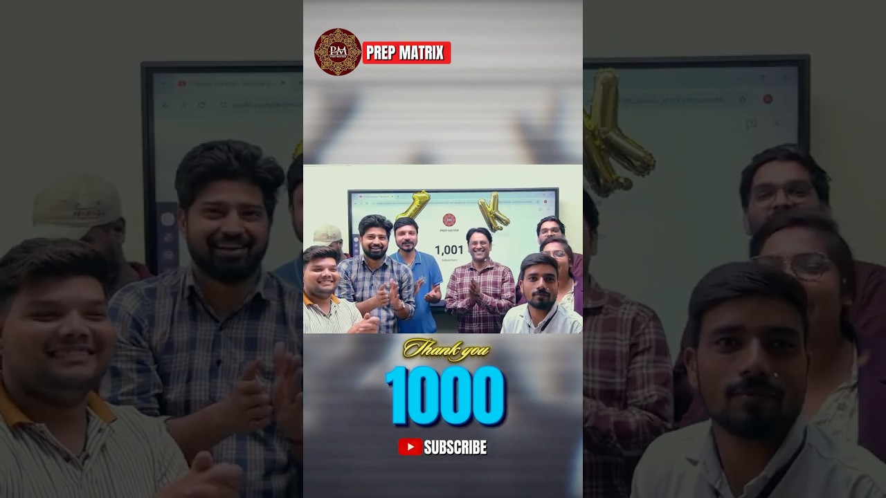 ✨ PrepMatrix Family 1K Strong 🚀| Journey to 1K Subscribers  🎯