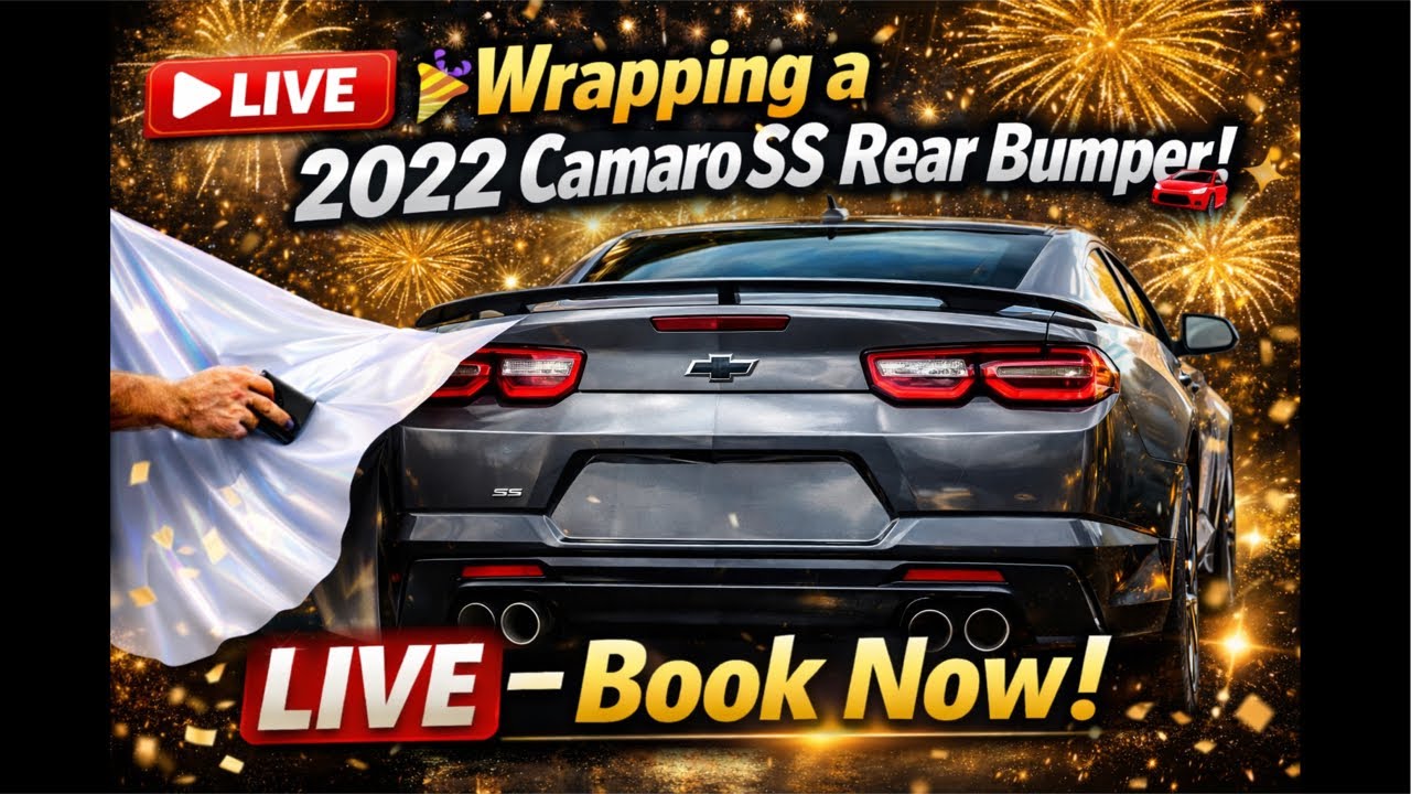 🔥 Wrapping a 2022 Camaro SS Rear Bumper LIVE 🚗✨ 