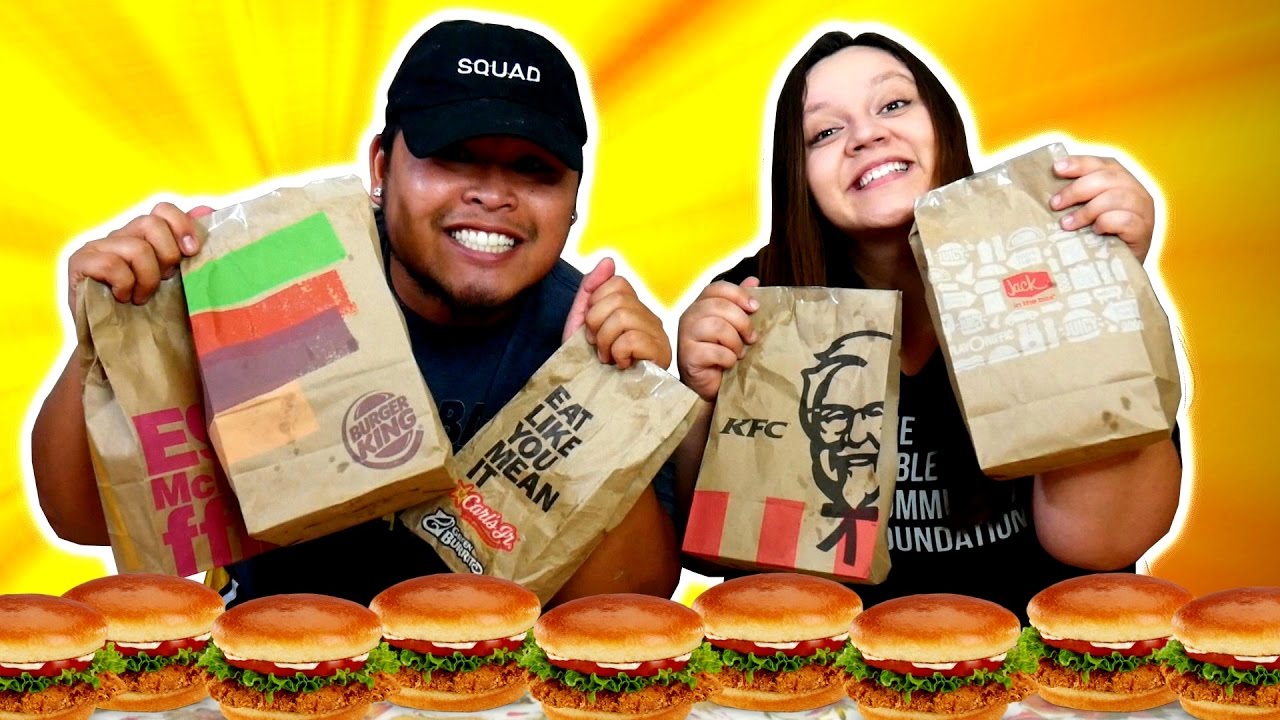 BLINDFOLD CHICKEN SANDWICH TASTE TEST!!