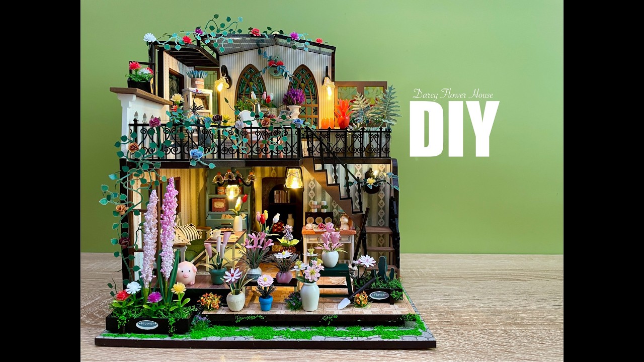 Darcy Flower House | DIY Miniature Dollhouse Crafts | Relaxing Satisfying Video