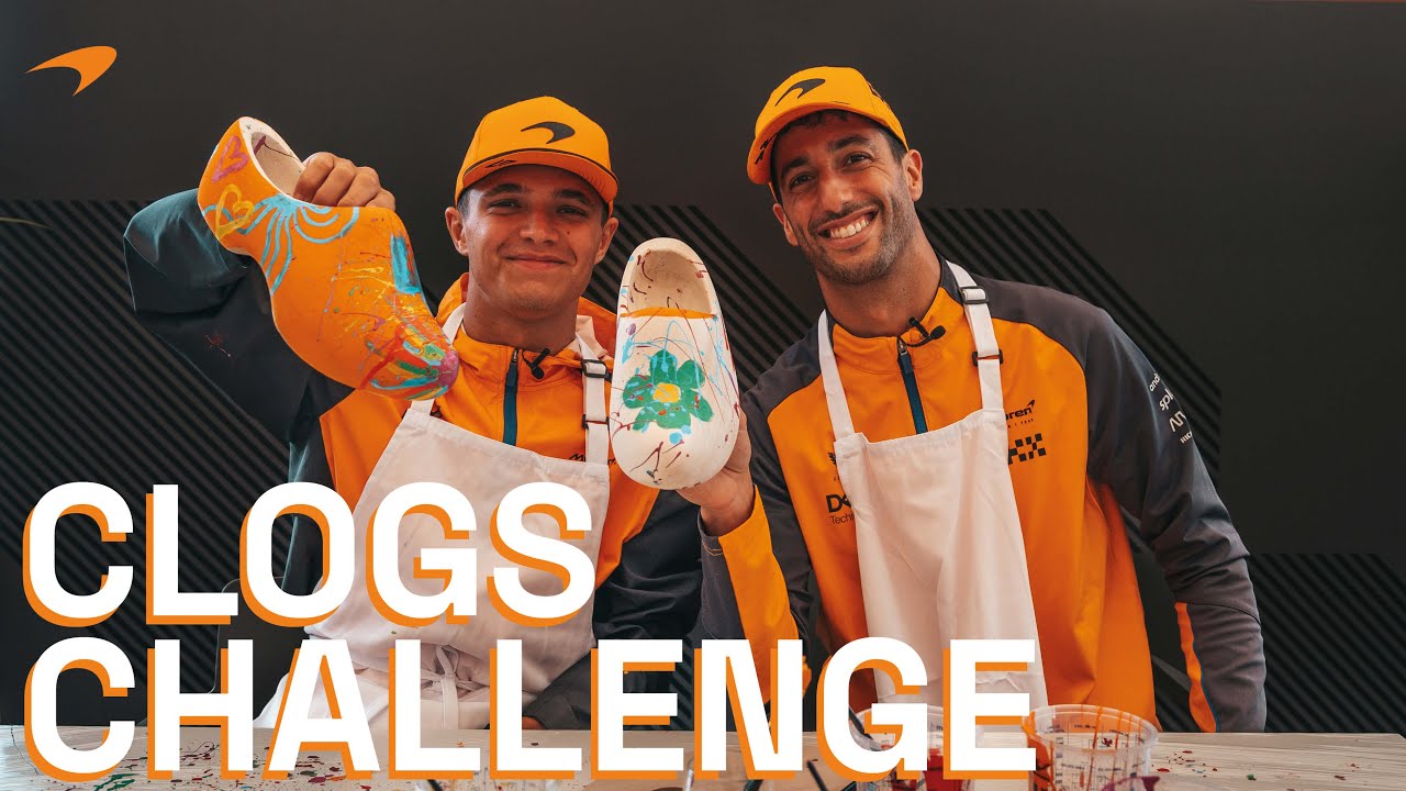Clog painting with Lando Norris and Daniel Ricciardo